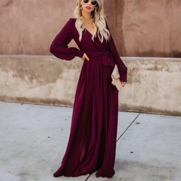 Vici Diana Maxi dress in Wine - Picture 3 of 10